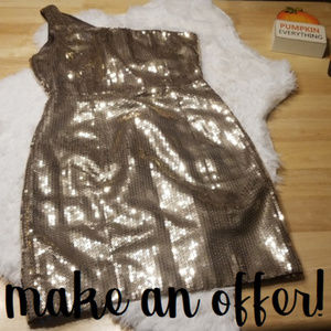 Forever 21 S/P gold sequin part dress